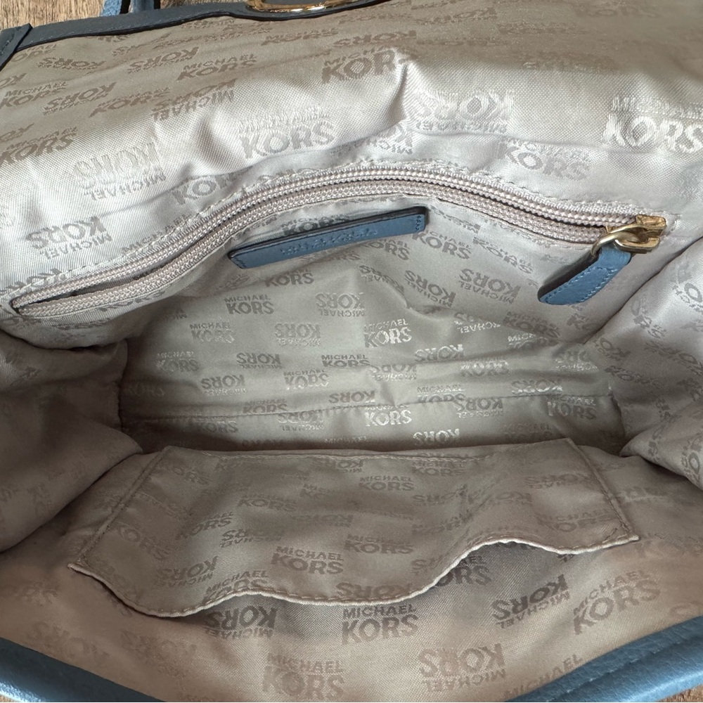 Michael Kors Margot Blue Crossbody Bag with Gold Accents - Picture 13 of 13